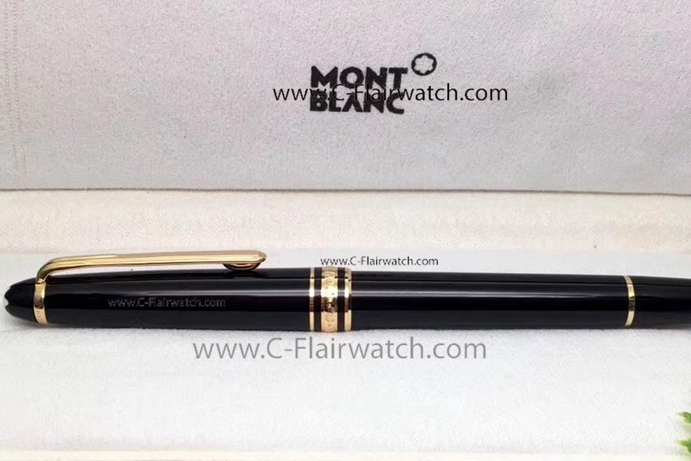 Copy Montblanc Classique 163 Black and Gold Fountain Pen
